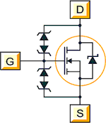 Figure 1. Fully-clamped SAFeFET internal schematic
